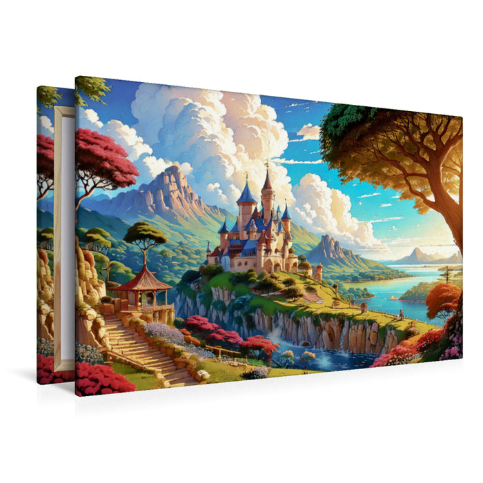 Premium Textil-Leinwand Feste Immelingen über dem Tosental