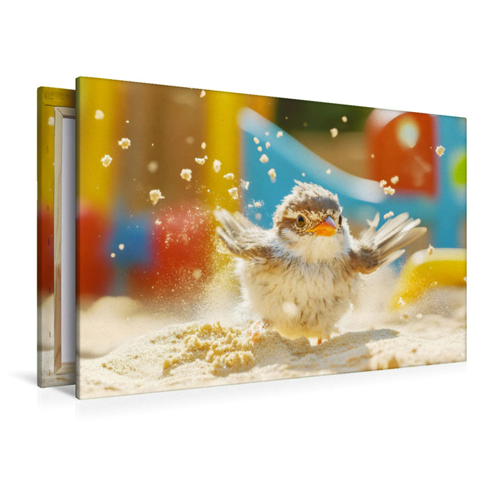 Premium Textil-Leinwand Ein Motiv aus dem Kalender "Plitsch, Platsch, tierisch nass"