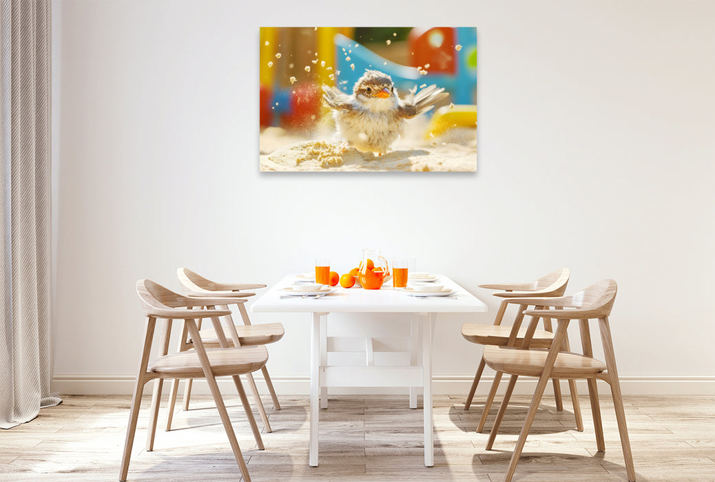 Premium Textil-Leinwand Ein Motiv aus dem Kalender "Plitsch, Platsch, tierisch nass"