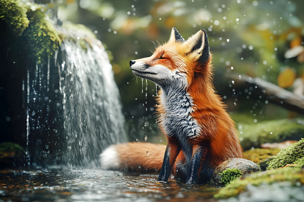 Premium Textil-Leinwand Ein Motiv aus dem Kalender "Plitsch, Platsch, tierisch nass"