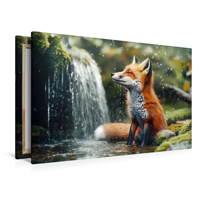 Premium Textil-Leinwand Ein Motiv aus dem Kalender "Plitsch, Platsch, tierisch nass"