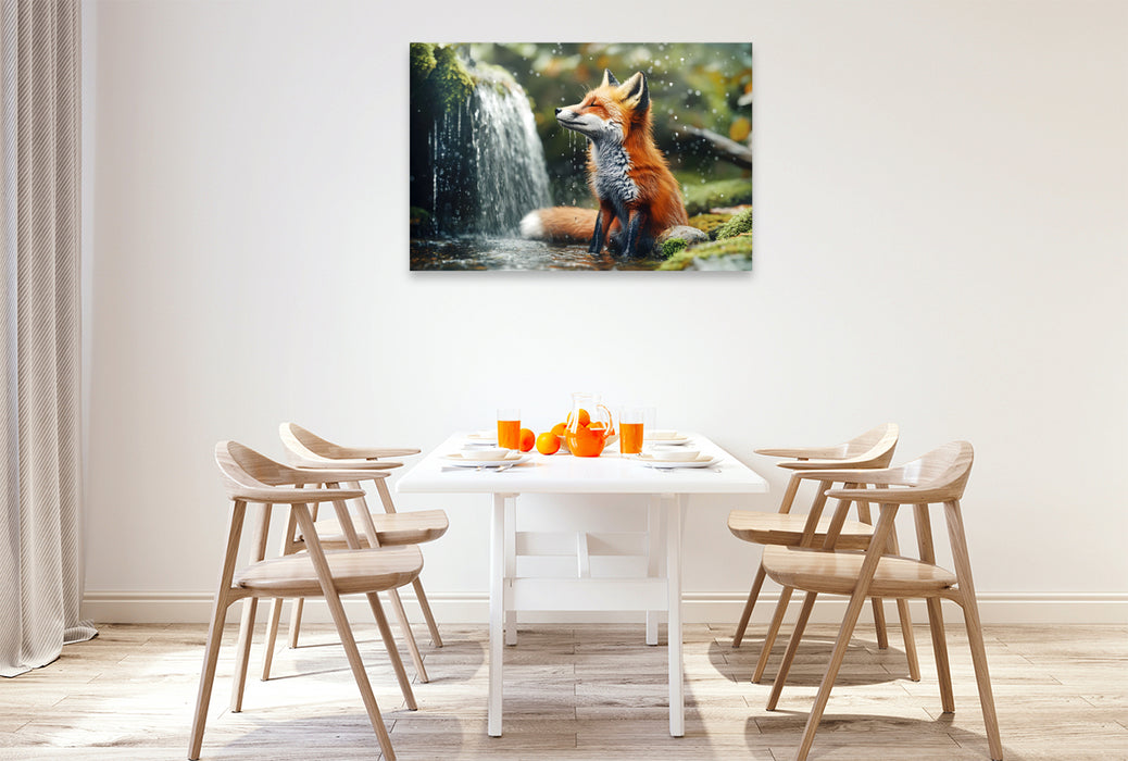 Premium Textil-Leinwand Ein Motiv aus dem Kalender "Plitsch, Platsch, tierisch nass"