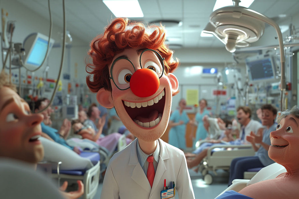 Premium Textil-Leinwand Wollten wir nicht einfach nur Freude bringen? Medizinstudent