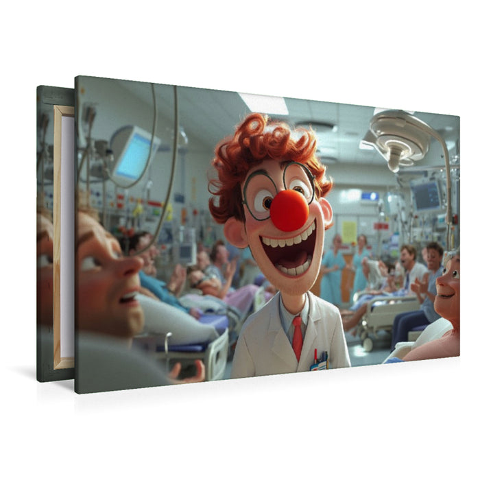 Premium Textil-Leinwand Wollten wir nicht einfach nur Freude bringen? Medizinstudent