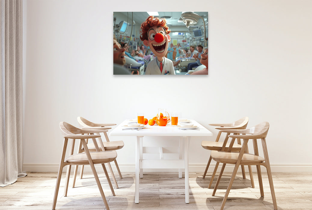 Premium Textil-Leinwand Wollten wir nicht einfach nur Freude bringen? Medizinstudent