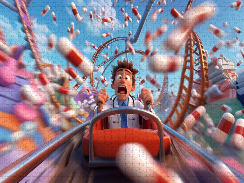 Achterbahn durch die Pharmakologie - Medizinstudent - CALVENDO Foto-Puzzle'