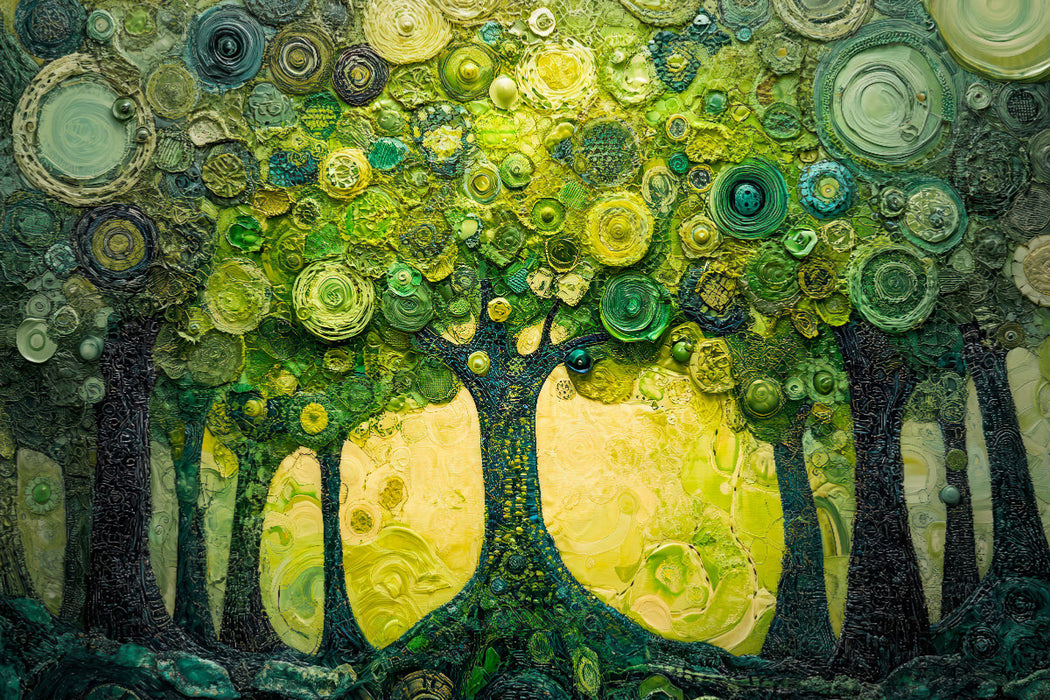 Premium Textil-Leinwand Sonnentanz im Blätterdach