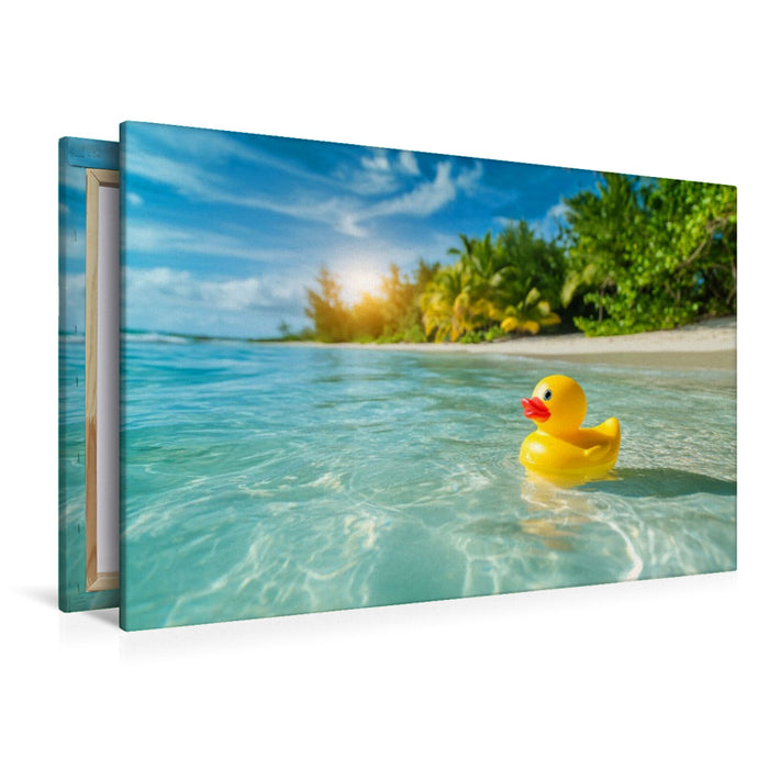 Premium Textil-Leinwand Urlaub auf den Malediven - Gummienten