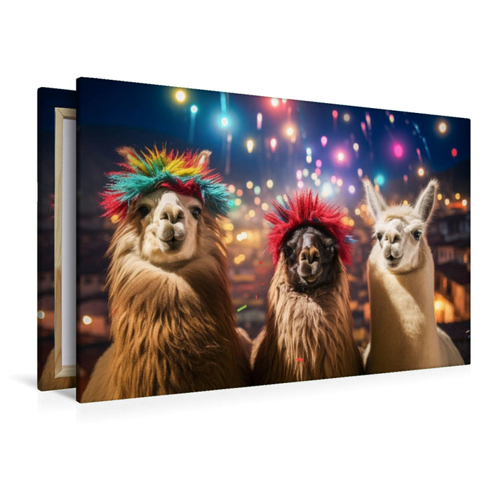 Premium Textil-Leinwand Ein Motiv aus dem Kalender Die Welt der Alpakas