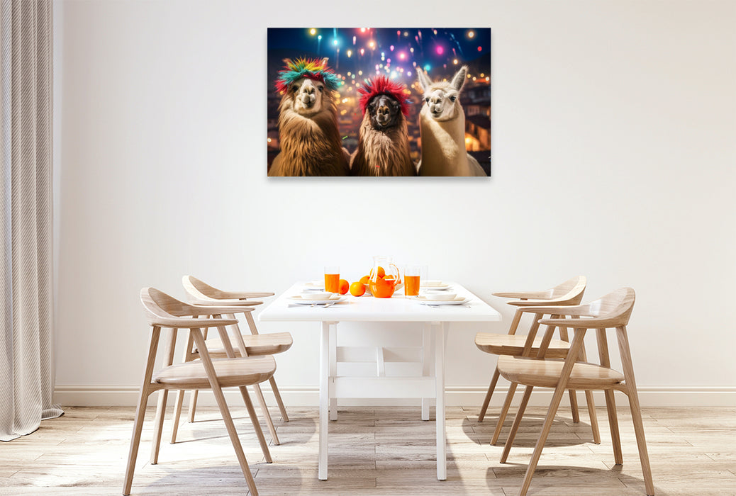 Premium Textil-Leinwand Ein Motiv aus dem Kalender Die Welt der Alpakas