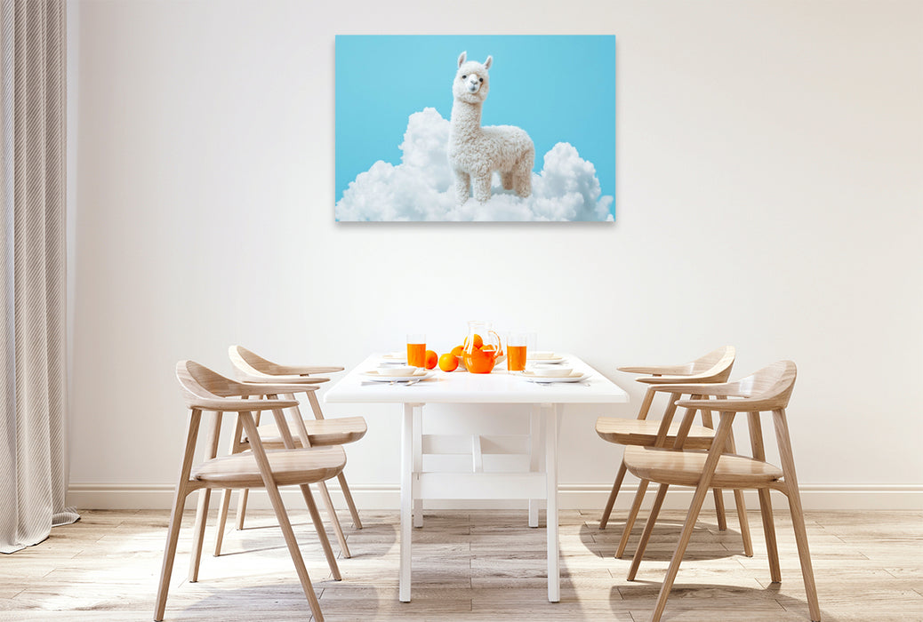 Premium Textil-Leinwand Ein Motiv aus dem Kalender Die Welt der Alpakas