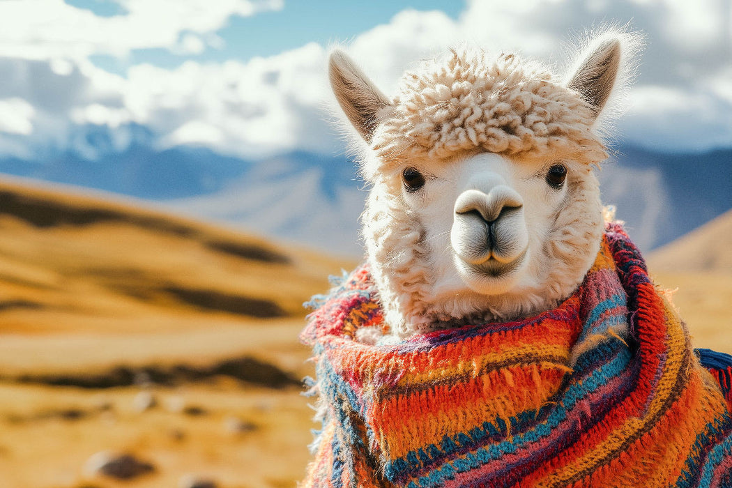 Premium Textil-Leinwand Alpakas sind wie Chill-Pillen auf vier Beinen