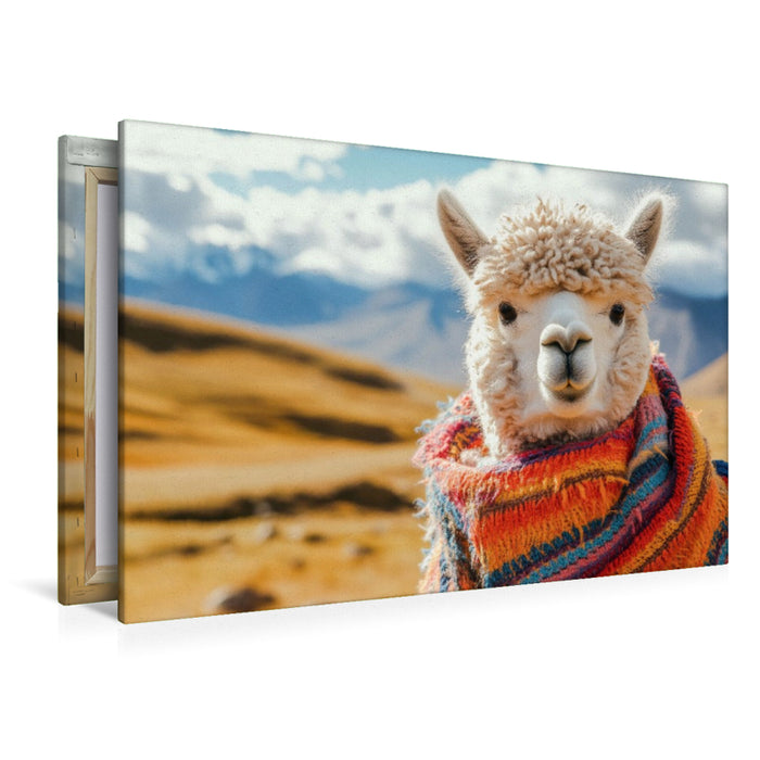 Premium Textil-Leinwand Alpakas sind wie Chill-Pillen auf vier Beinen