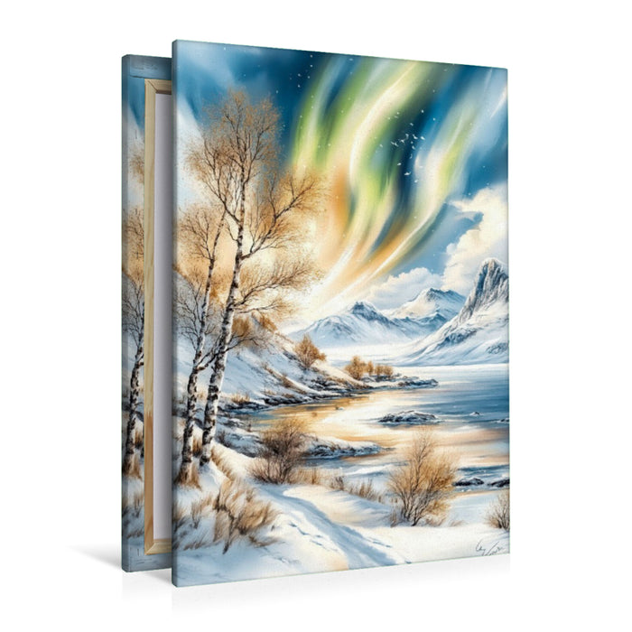 Premium Textil-Leinwand Aurora Borealis - einfach fantastisch