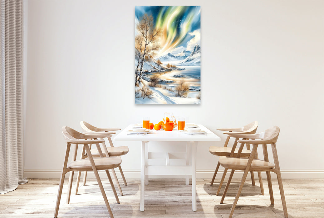 Premium Textil-Leinwand Aurora Borealis - einfach fantastisch