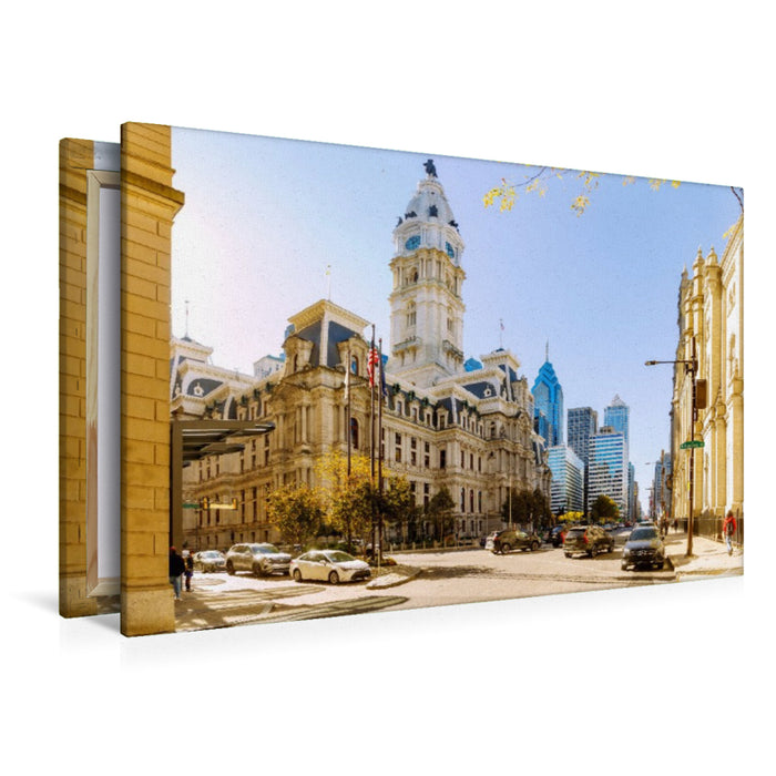 Premium Textil-Leinwand Philadelphia City Hall & Skyline – Philadelphia