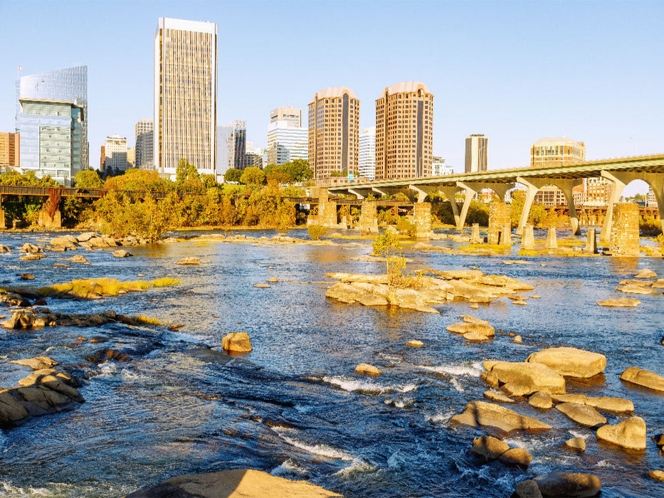 Skyline von Richmond vom James River - CALVENDO Foto-Puzzle'