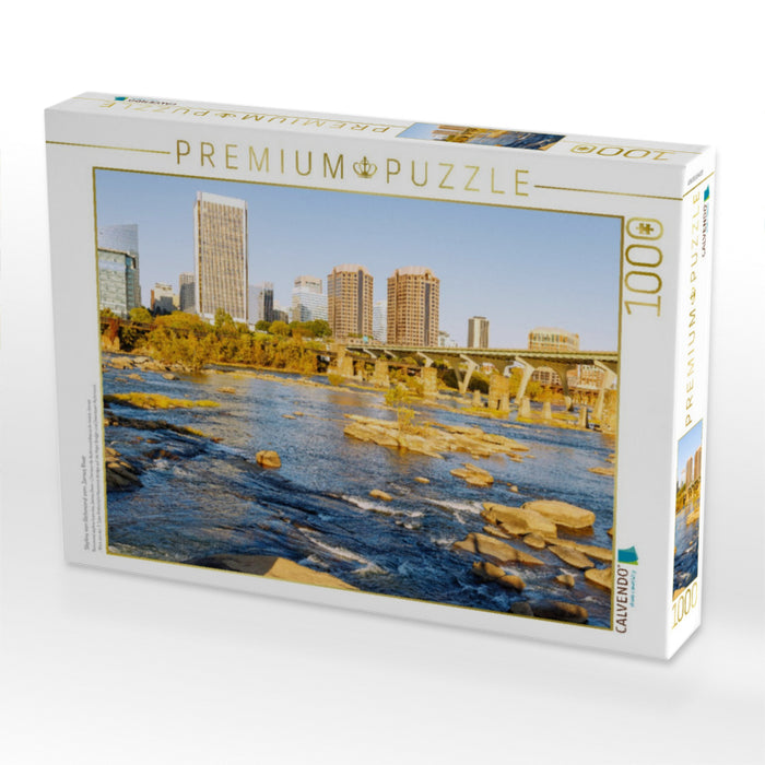 Skyline von Richmond vom James River - CALVENDO Foto-Puzzle'