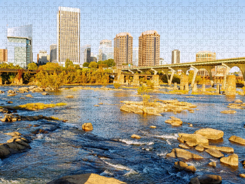 Skyline von Richmond vom James River - CALVENDO Foto-Puzzle'