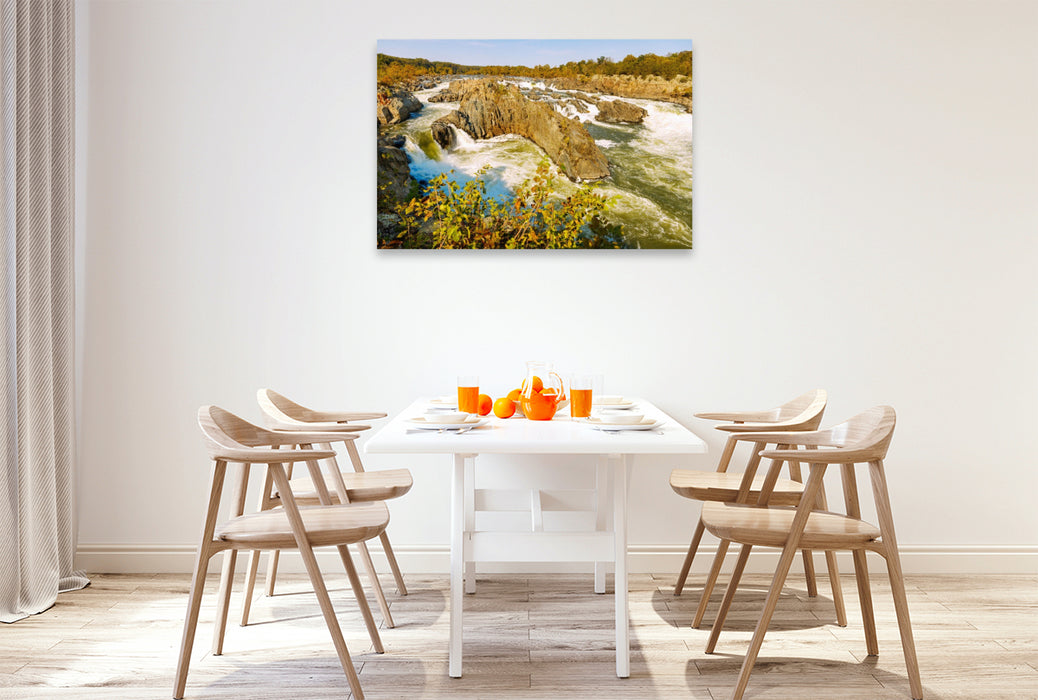 Premium Textil-Leinwand Great Falls im Great Falls Park