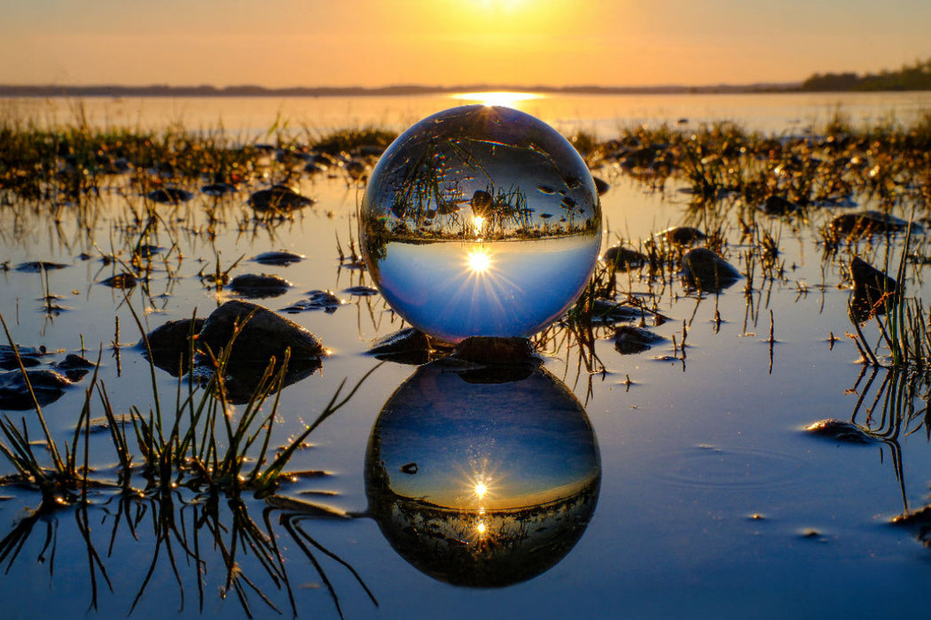 Premium Textil-Leinwand Faszination Glaskugel