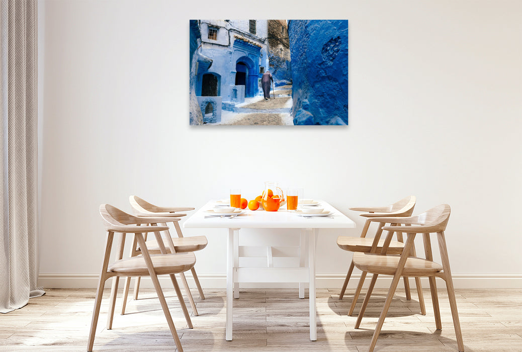 Premium Textil-Leinwand Chefchaouen