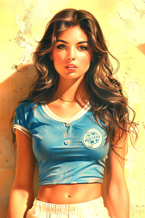 Premium Textil-Leinwand Mädchen aus Montana