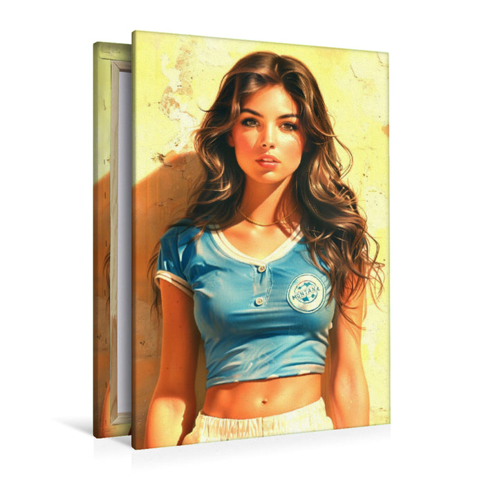 Premium Textil-Leinwand Mädchen aus Montana