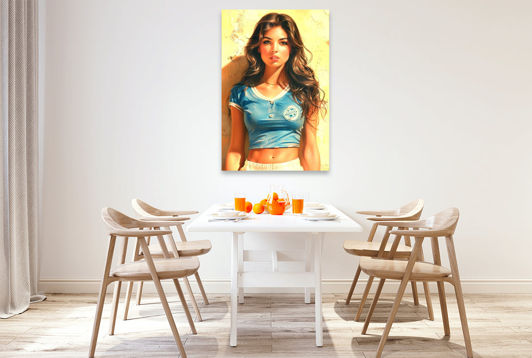 Premium Textil-Leinwand Mädchen aus Montana