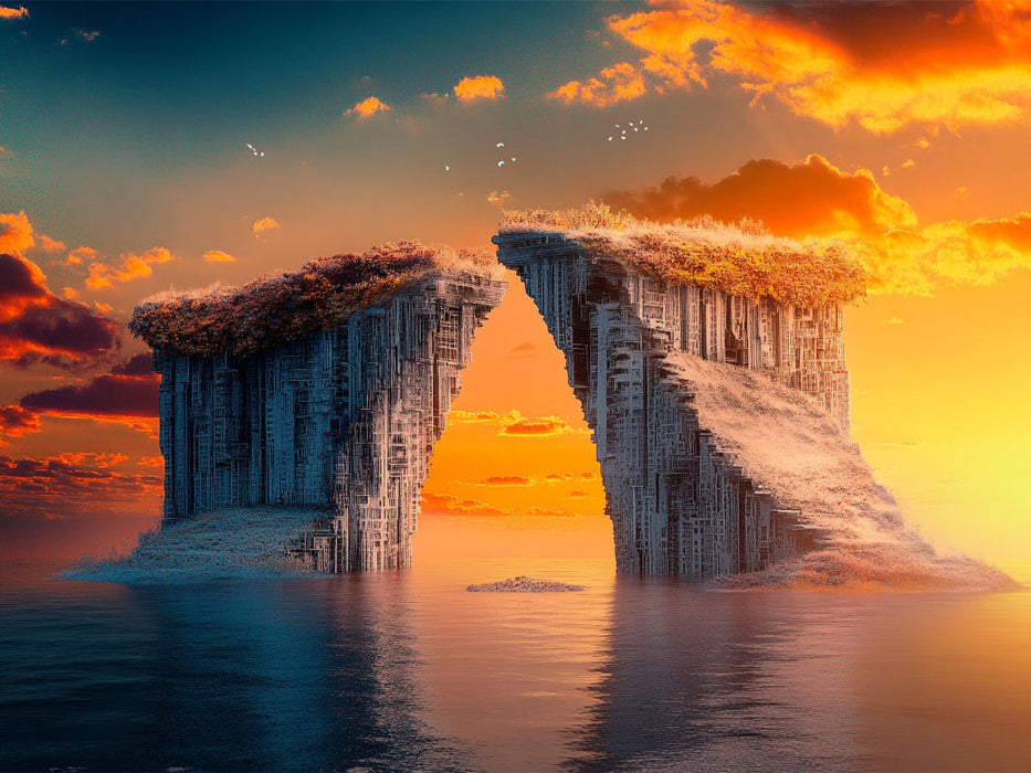 Treffen der Klippen - Surreale Landschaft - CALVENDO Foto-Puzzle'