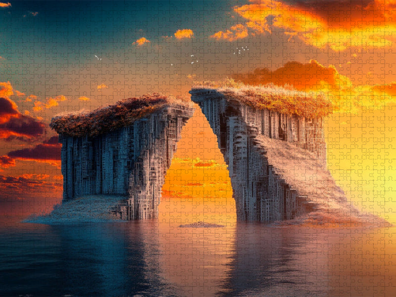Treffen der Klippen - Surreale Landschaft - CALVENDO Foto-Puzzle'
