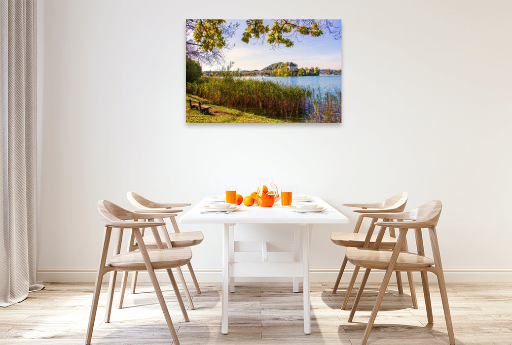 Premium Textil-Leinwand Das Schloss Mattsee