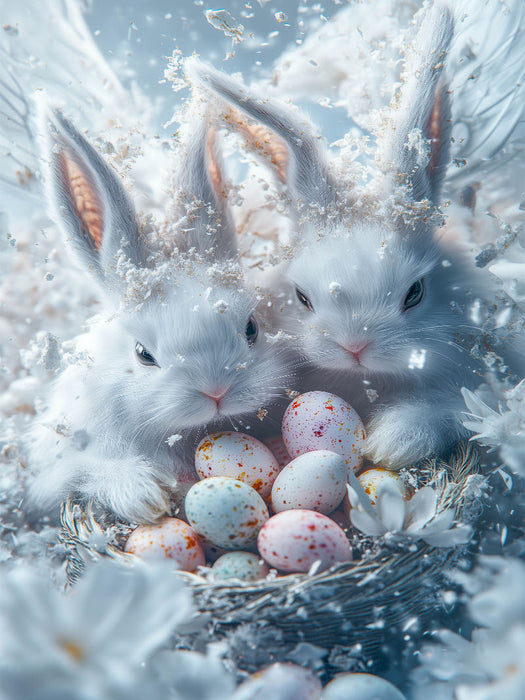 Die Osterhasen erwachen nur zu einer bestimmten Zeit - CALVENDO Foto-Puzzle'