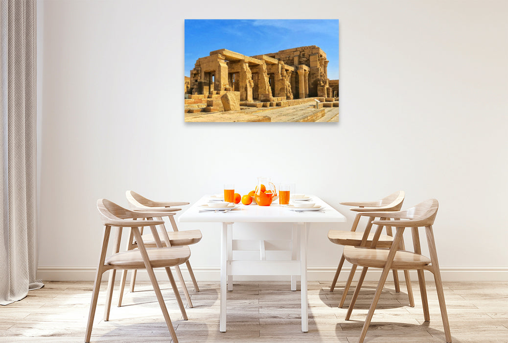 Premium Textil-Leinwand Doppeltempel Kom Ombo