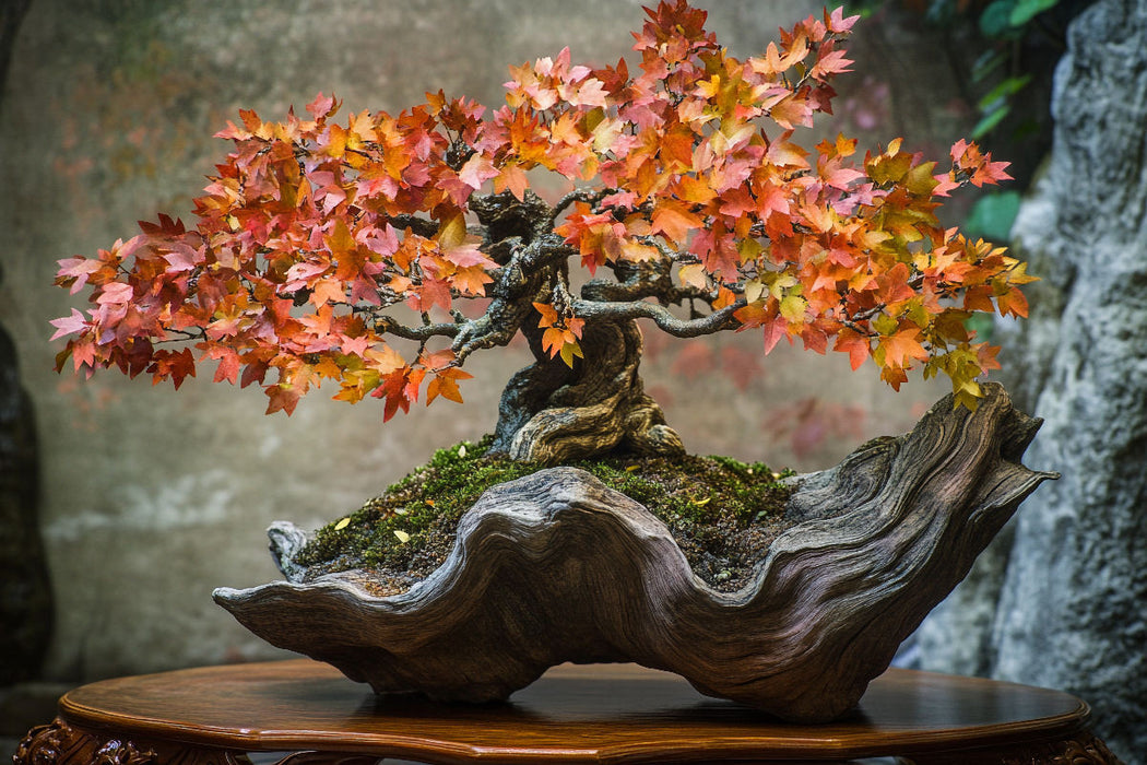 Premium Textil-Leinwand Bonsai – Die Seele der Natur