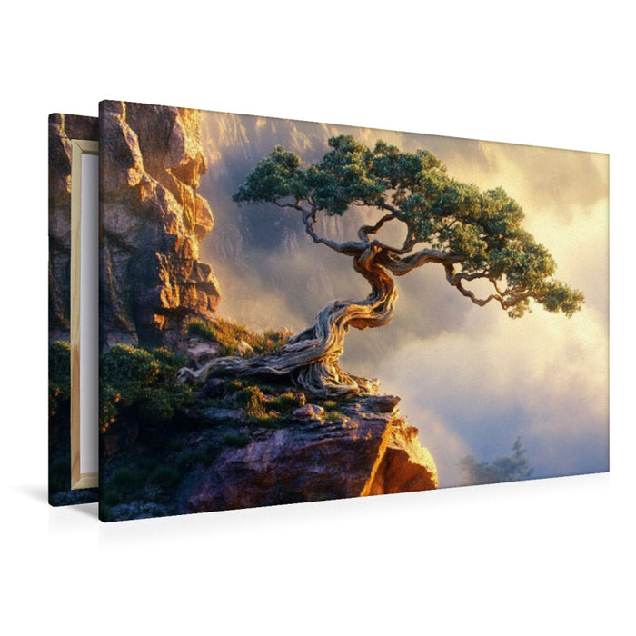 Premium Textil-Leinwand Ein Tanz aus Form und Geduld - Bonsai Form