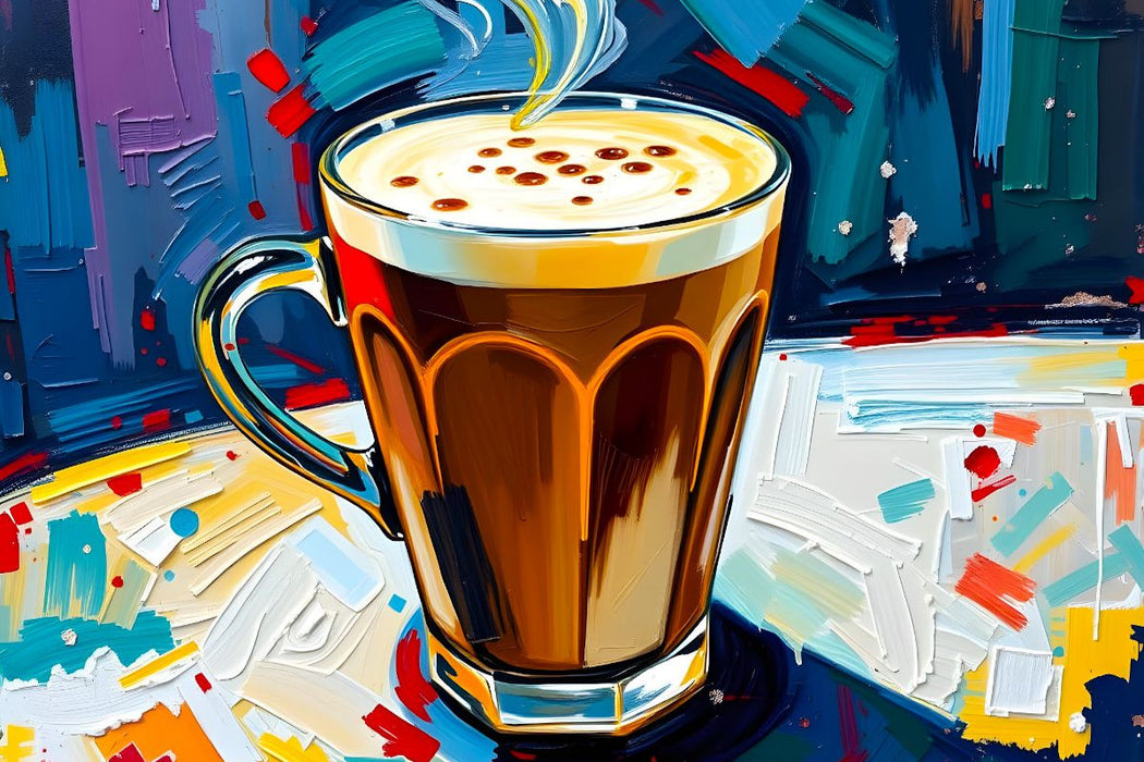 Premium Textil-Leinwand Kaffeemagie in Farbwelten