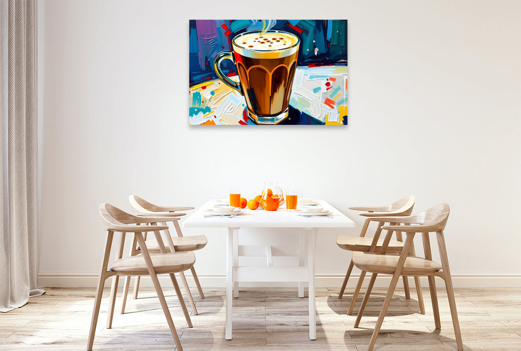 Premium Textil-Leinwand Kaffeemagie in Farbwelten