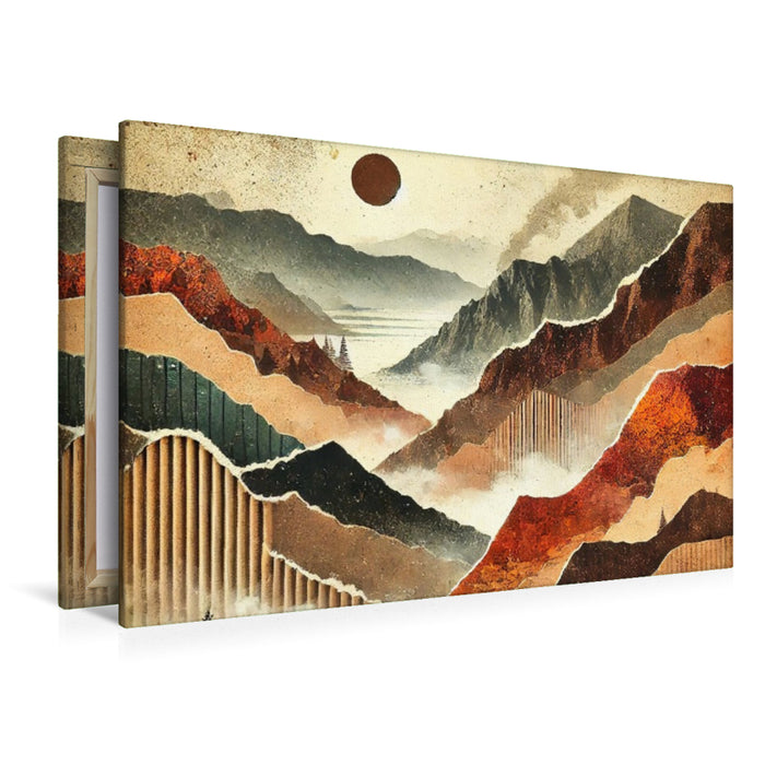 Premium Textil-Leinwand Herbstzauber – Mystischer Wald als KI-generierte Collage auf HD-Leinwand und Puzzle