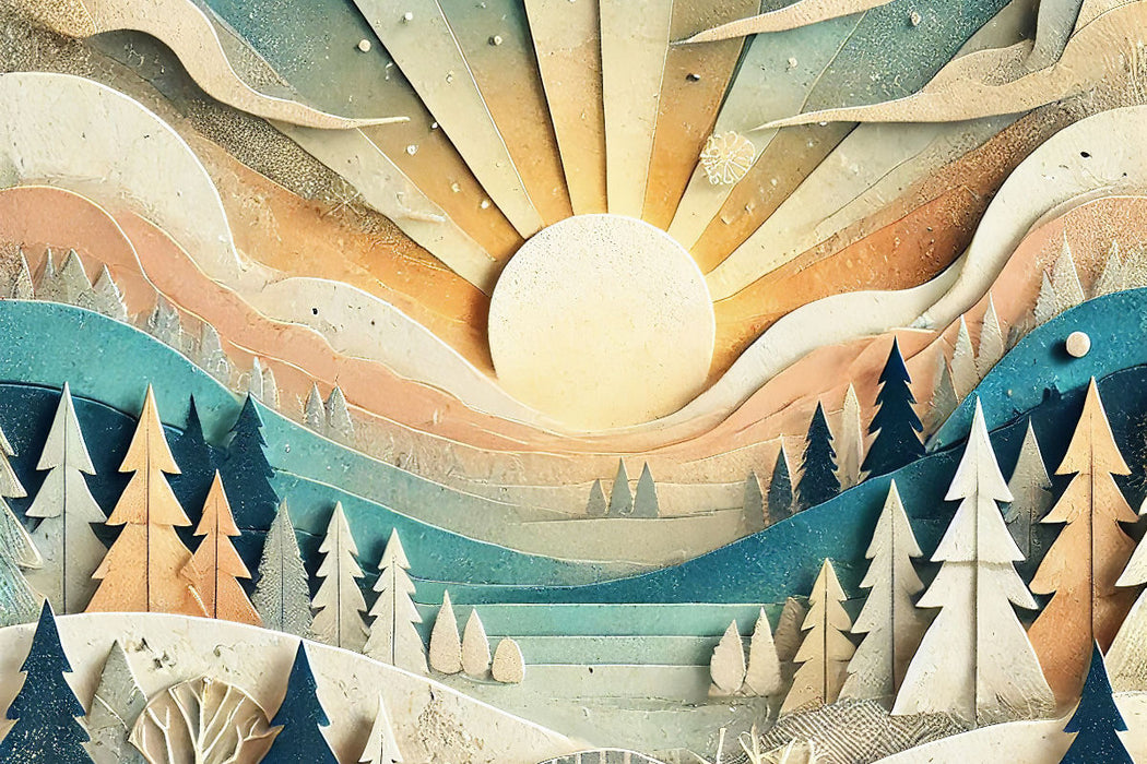 Premium Textil-Leinwand Winterliche Ruhe – KI-generierte Collage auf HD-Leinwand