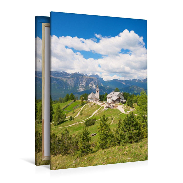Premium Textil-Leinwand Chiesa Santa Croce am Heiligkreuzkofel