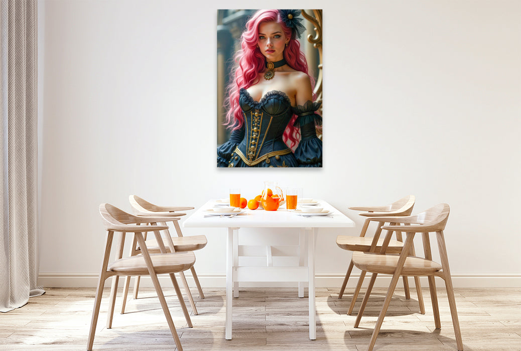 Premium Textil-Leinwand Elara Darksteam