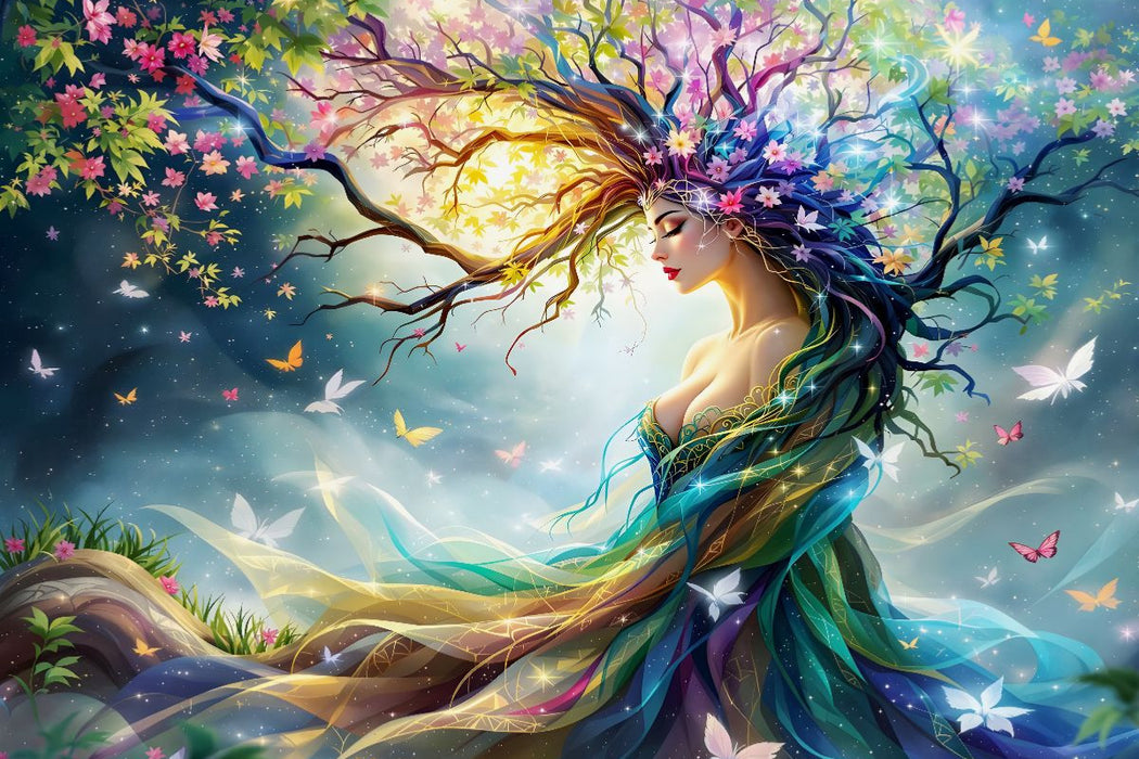 Premium Textil-Leinwand Die Baummajestät