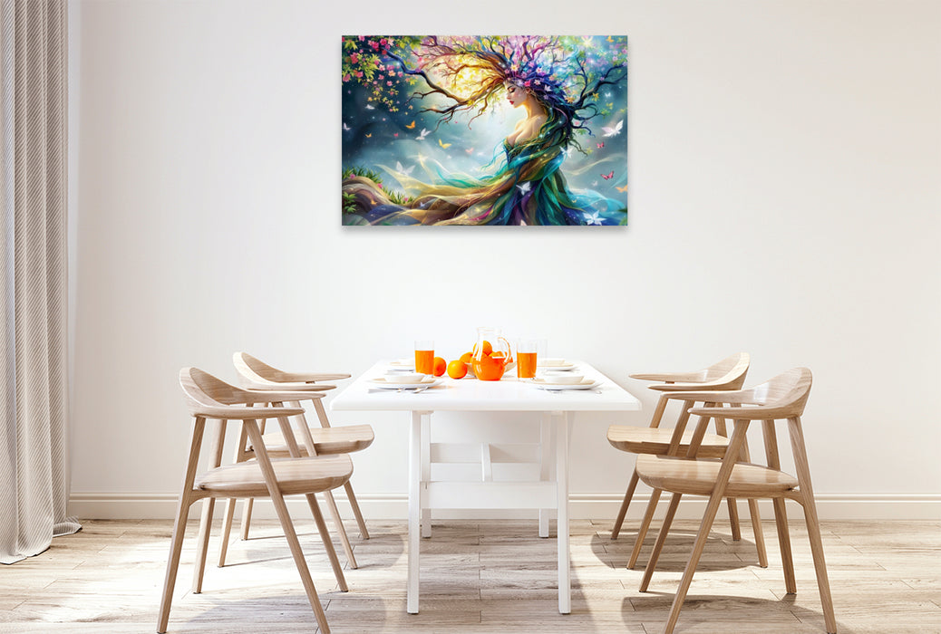 Premium Textil-Leinwand Die Baummajestät