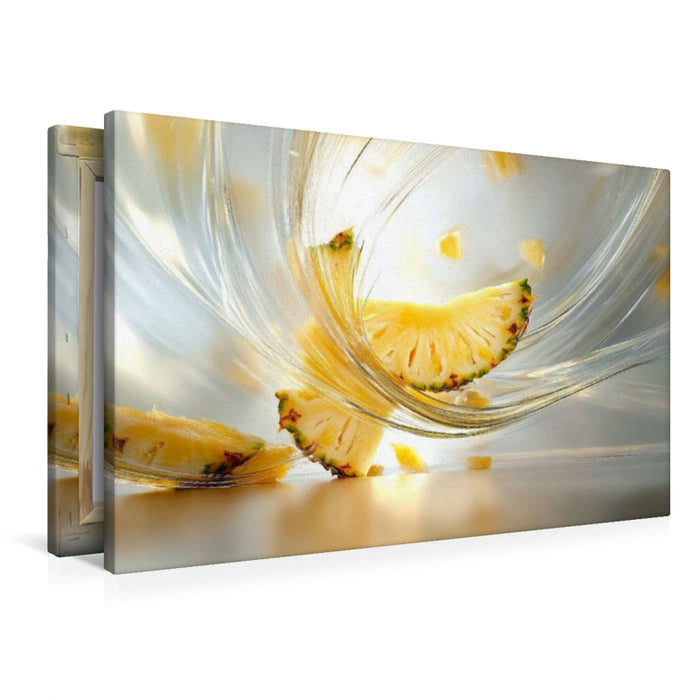 Premium Textil-Leinwand Ananas - Glück