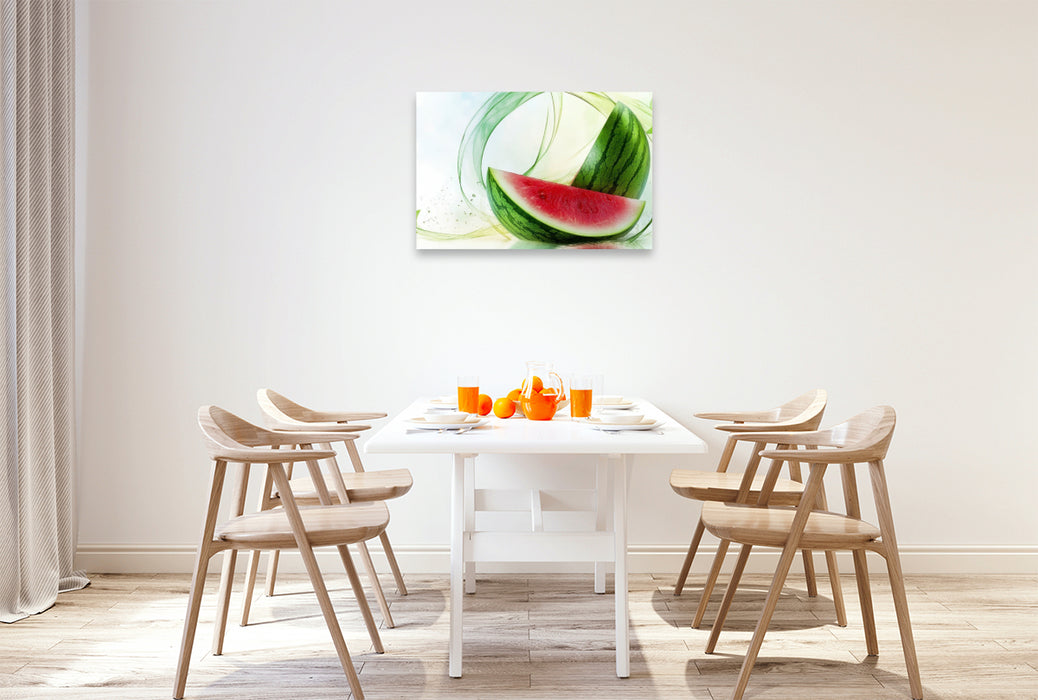 Premium Textil-Leinwand Wassermelonen - Genuss