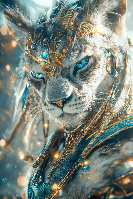 Premium Textil-Leinwand Sachmet- Kriegsgöttin