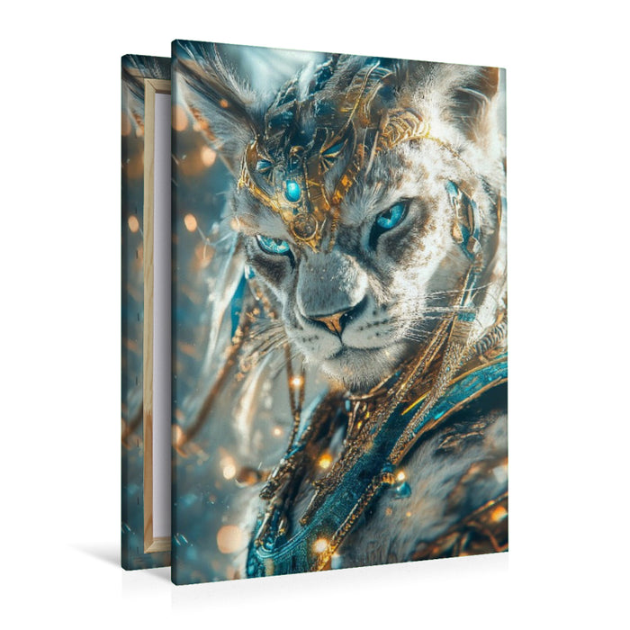 Premium Textil-Leinwand Sachmet- Kriegsgöttin