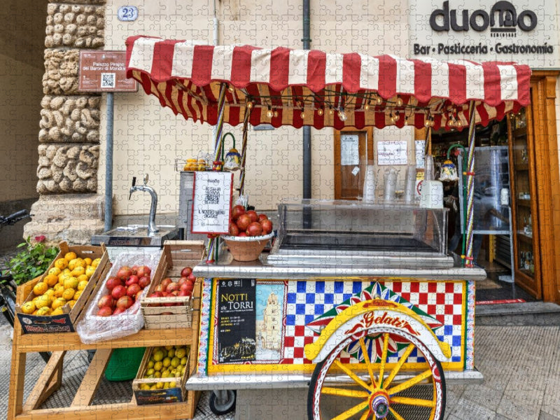 Eiswagen in Cefalu in Sizilien - CALVENDO Foto-Puzzle'