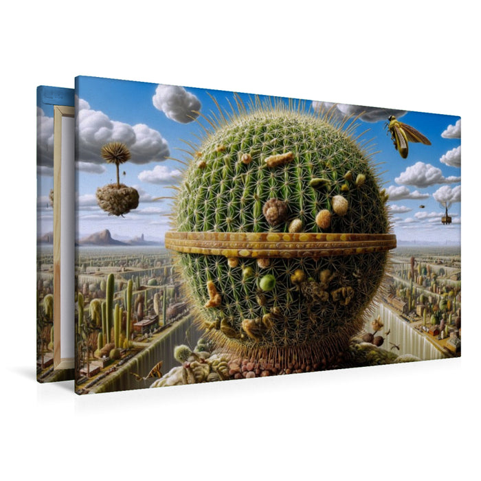 Premium Textil-Leinwand Luftschloss aus Kaktus